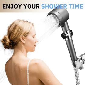 3-level Adjustable Handheld Shower Head, High-pressure Water Flow In Multiple Modes, 5 Filters, Suitable For Powerful Washing Of Hard Water, Wall-moun