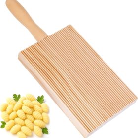 Wooden Gnocchi Board & Pasta Maker Set With Rolling Paddle - Authentic Italian Pasta Shaping Tool 8.27 X 3.34 (Option: Natural Wood)