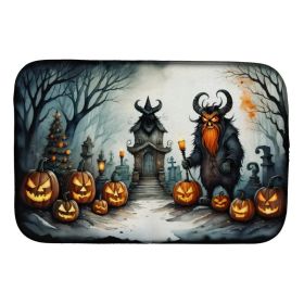 Krampus The Christmas Demon Spooky Halloween Dish Drying Mat Absorbent Dish Drying Mat Pad for Kitchen Counter Dish Drainer Mat for Countertop, 1 (Option: Default)