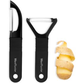 Kitchen Vegetable Peelers, Swivel Vegetable Peeler And Y-Shaped Potato Peeler, Multi-Function Fruit & Vegetable Peeling Tool (Option: Black)