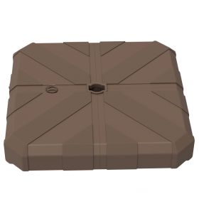 Square Patio Umbrella Base, Cantilever Offset Umbrella Base Heavy Duty Outdoor Umbrella Stand Base, Filled Up To 143lbs With Stand Or 130lbs With Wate (Option: Brown)