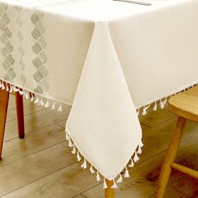 Cotton Linen Tablecloth Farmhouse Decor Waterproof Table Cover For Dining Room Table Daily Dinner (Option: 55x55inches)