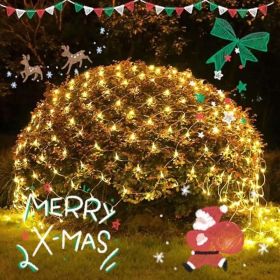 LED Christmas Net Lights Battery Operated 2x3M 192LED Waterproof Mesh Light 8 Modes Christmas Lights For Indoor Outdoor Xmas Party Yard Garden Decor ( (Option: 4pcs)