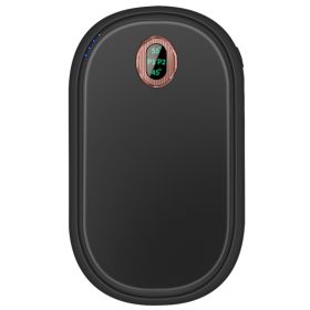 Black-Pink Color Options -- 1Pc Rechargeable Hand Warmer Electric Hand Heater Portable Reusable Pocket Warmer Power Bank With Digital Display 2 Levels (Option: Black)