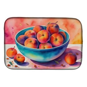 Colorful Peaches Dish Drying Mat Absorbent Dish Drying Mat Pad for Kitchen Counter Dish Drainer Mat for Countertop, 14 x 21", Multicolor (Option: Default)