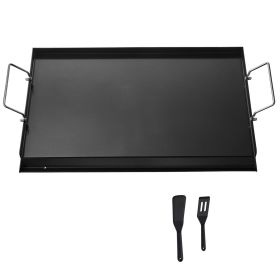 Carbon Steel Griddle, 24x16 inch Universal Flat Top Rectangular Plate, Gas Grill Griddle for BBQ Grill, Teppanyaki (Material: Carbon Steel, size: 24x16 inch)