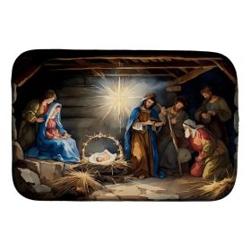 Christmas Nativity Scene Dish Drying Mat Absorbent Dish Drying Mat Pad for Kitchen Counter Dish Drainer Mat for Countertop, 14 x 21", Multicolor (Option: Default)