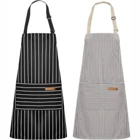 Adjustable Cooking Apron For Men & Women, Kitchen Apron With 2 Pockets, Reusable Protective Apron For Cooking, Baking & Grilling (Option: MULTI)