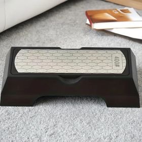 Diamond Double-sided Sharpening Stone 400#/1000# with Coarse And Fine Grit And Non-slip Base - Suitable for Kitchen Knives, Chisels, Axes, And Wo (Option: Black)